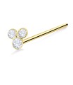 Stone Studded Clubs Silver Straight Nose Stud NSKA-92